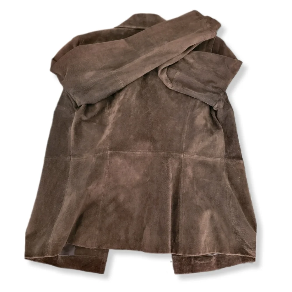 Women’s vintage suede leather Jacket Caslon size Petite Small Dark Brown - Picture 4 of 12